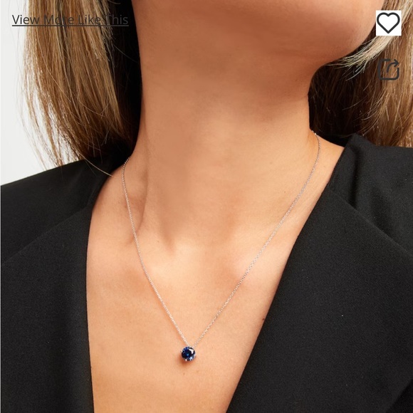 Kay Sapphire Solitaire Necklace - Picture 3 of 3